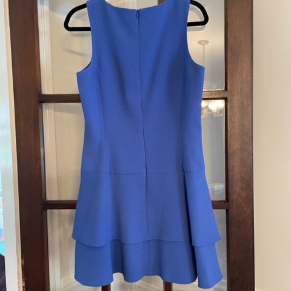 Black Halo Sleeveless Blue Dress with Ruffles, Size 10 - Picture 5 of 5